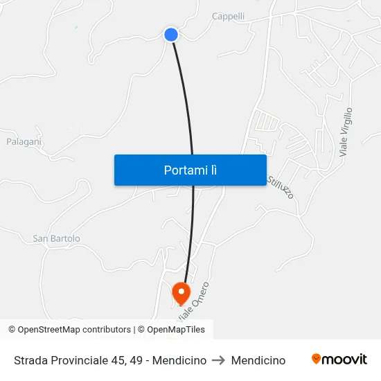Strada Provinciale 45, 49 - Mendicino to Mendicino map