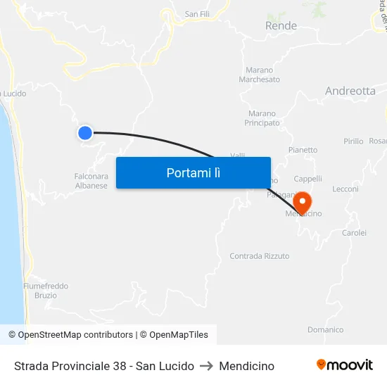 Strada Provinciale 38 - San Lucido to Mendicino map
