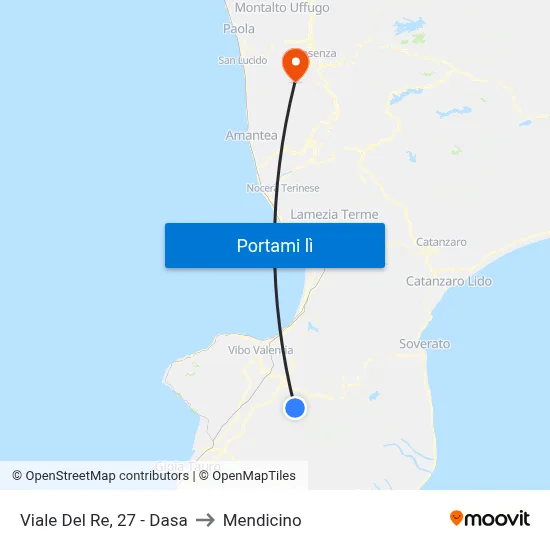 Viale Del Re, 27 - Dasa to Mendicino map