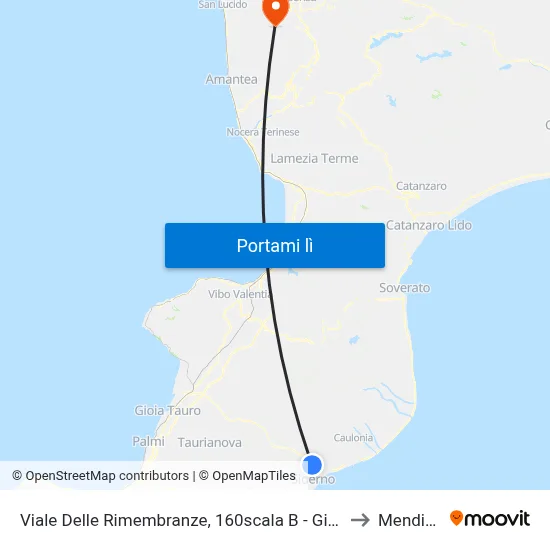 Viale Delle Rimembranze, 160scala B - Gioiosa Ionica to Mendicino map