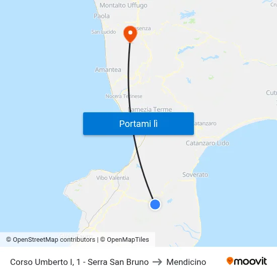 Corso Umberto I, 1 - Serra San Bruno to Mendicino map