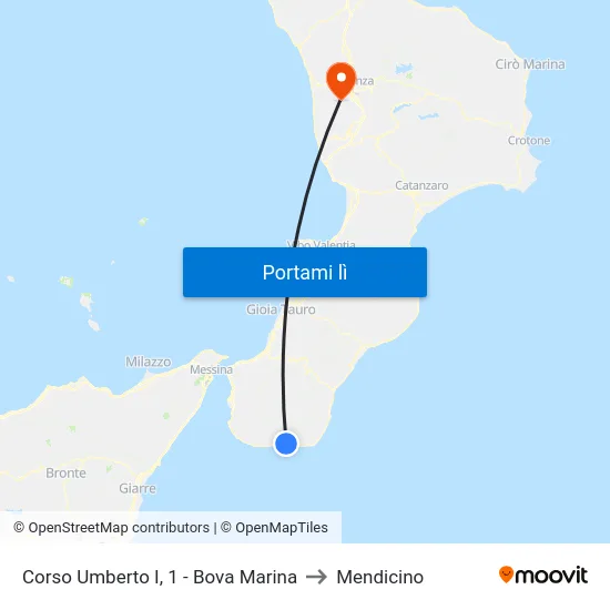 Corso Umberto I, 1 - Bova Marina to Mendicino map
