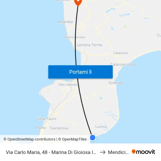 Via Carlo Maria, 48 - Marina Di Gioiosa Ionica to Mendicino map