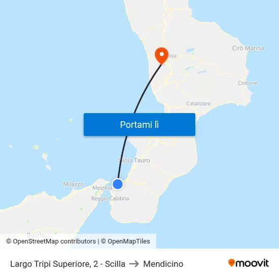 Largo Tripi Superiore, 2 - Scilla to Mendicino map