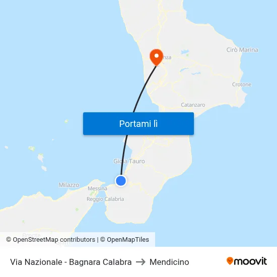 Via  Nazionale - Bagnara Calabra to Mendicino map