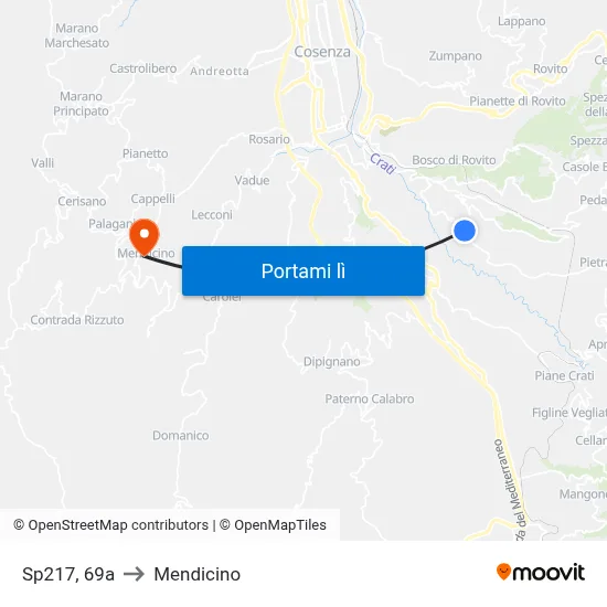 Sp217, 69a to Mendicino map