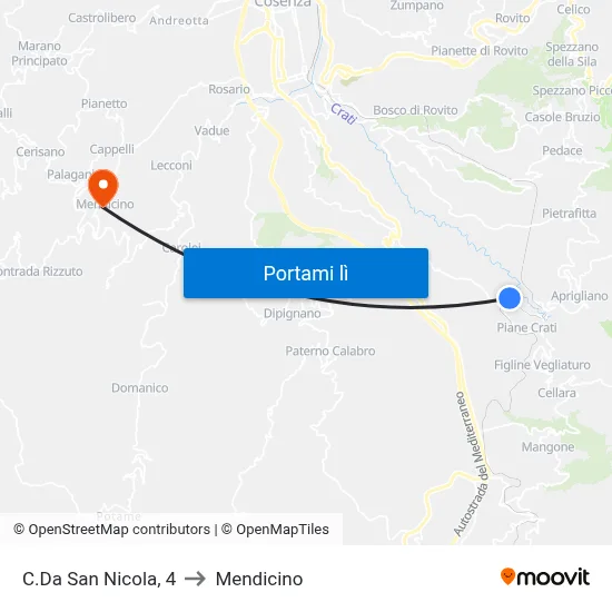 C.Da San Nicola, 4 to Mendicino map