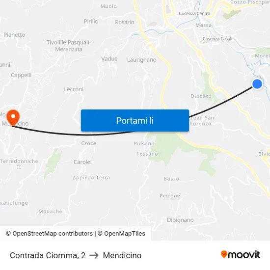 Contrada Ciomma, 2 to Mendicino map