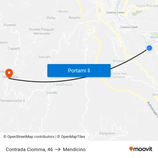 Contrada Ciomma, 46 to Mendicino map