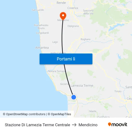 Stazione Di Lamezia Terme Centrale to Mendicino map