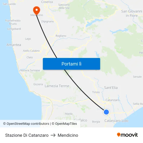Stazione Di Catanzaro to Mendicino map