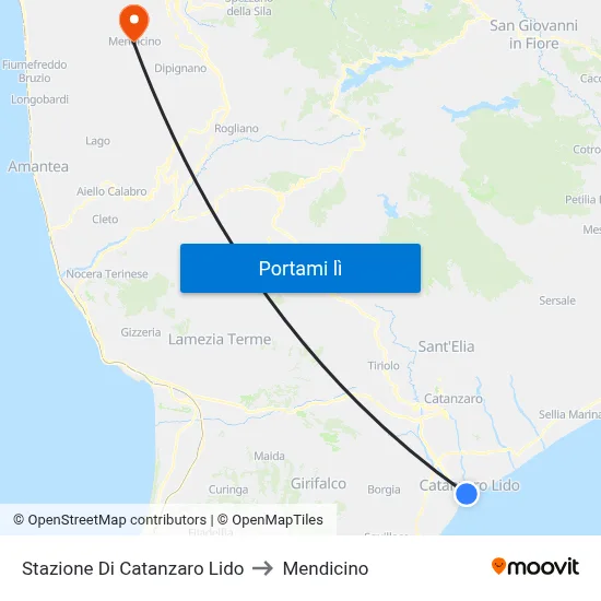 Stazione Di Catanzaro Lido to Mendicino map