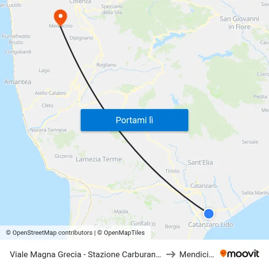 Viale Magna Grecia - Stazione Carburanti Ip to Mendicino map