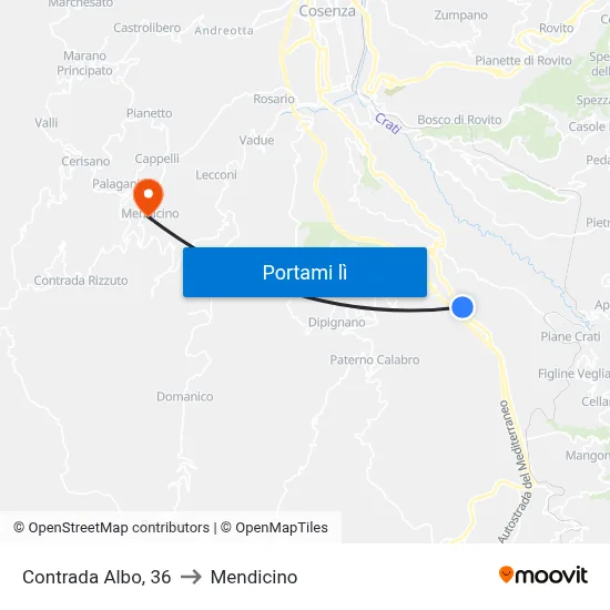 Contrada Albo, 36 to Mendicino map