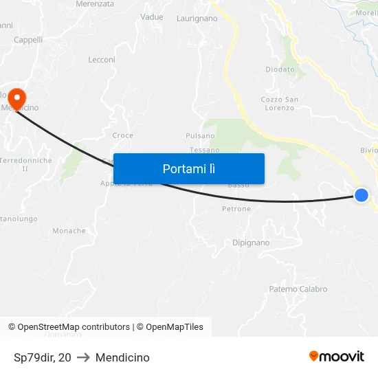 Sp79dir, 20 to Mendicino map