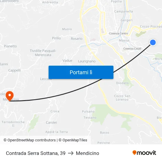 Contrada Serra Sottana, 39 to Mendicino map