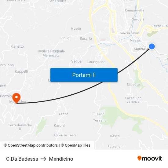 C.Da Badessa to Mendicino map