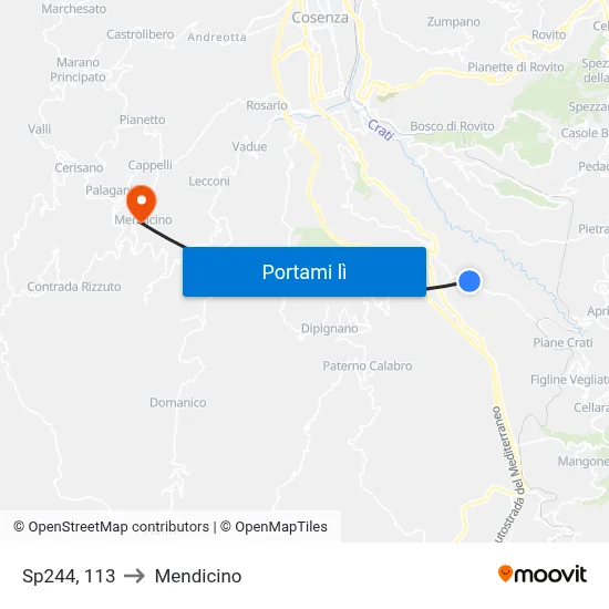 Sp244, 113 to Mendicino map