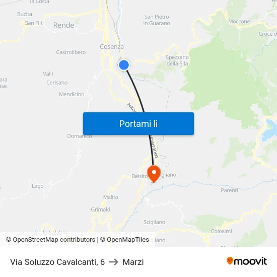 Via Soluzzo Cavalcanti, 6 to Marzi map