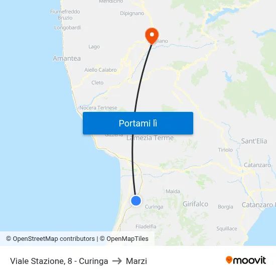 Viale Stazione, 8 - Curinga to Marzi map