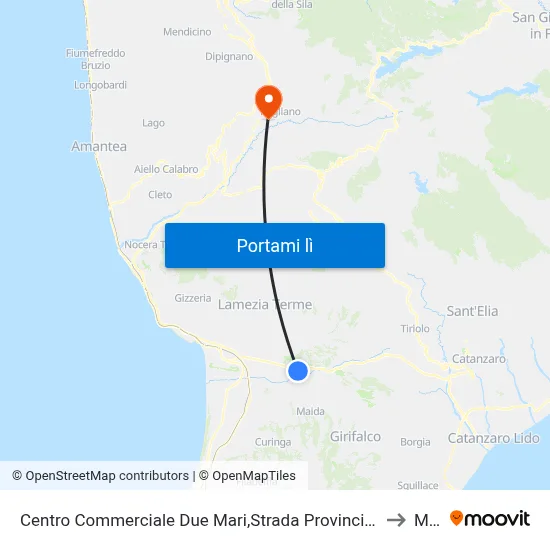 Centro Commerciale Due Mari,Strada Provinciale 169/2 - Feroleto Antico to Marzi map