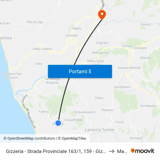 Gizzeria - Strada Provinciale 163/1, 159 - Gizzeria to Marzi map