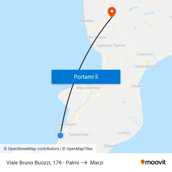 Viale Bruno Buozzi, 179 - Palmi to Marzi map