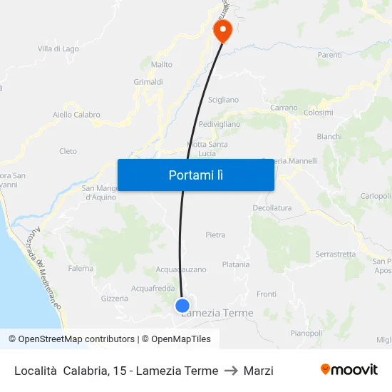 Località  Calabria, 15 - Lamezia Terme to Marzi map