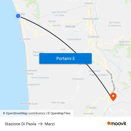 Stazione Di Paola to Marzi map