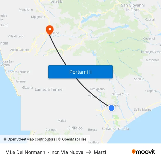 V.Le Dei Normanni - Incr. Via Nuova to Marzi map