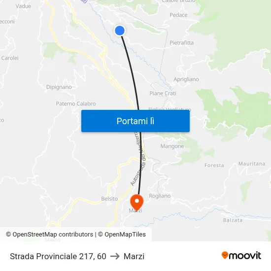 Strada Provinciale 217, 60 to Marzi map