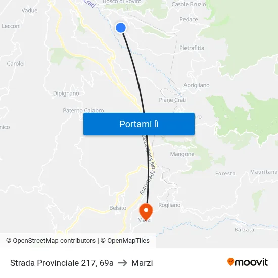 Strada Provinciale 217, 69a to Marzi map
