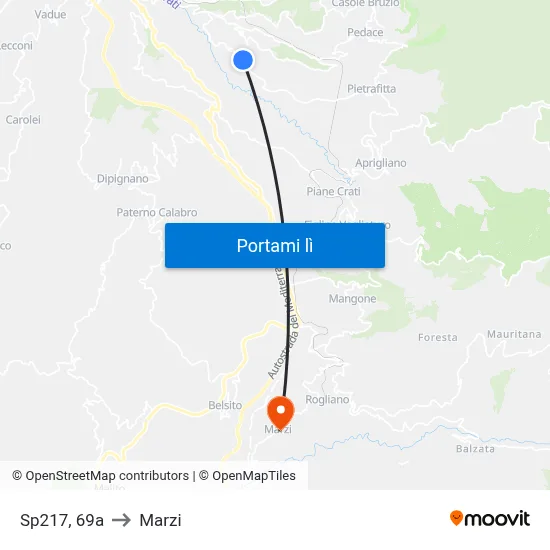 Sp217, 69a to Marzi map