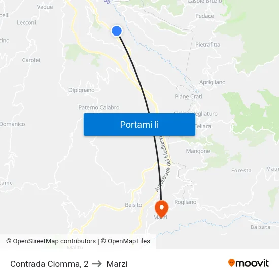 Contrada Ciomma, 2 to Marzi map