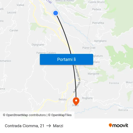 Contrada Ciomma, 21 to Marzi map