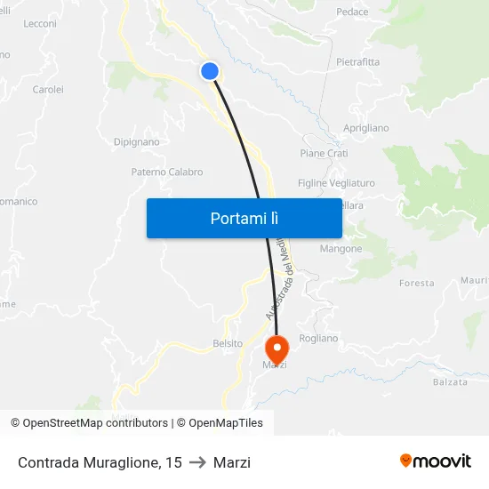 Contrada Muraglione, 15 to Marzi map