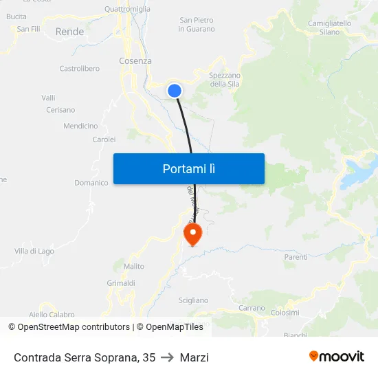 Contrada Serra Soprana, 35 to Marzi map