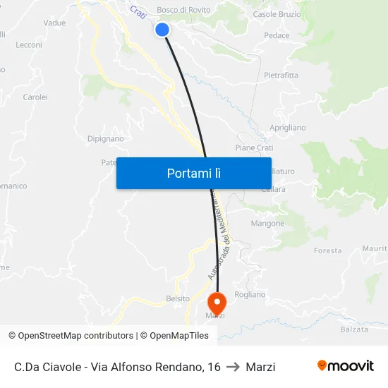 C.Da Ciavole - Via Alfonso Rendano, 16 to Marzi map