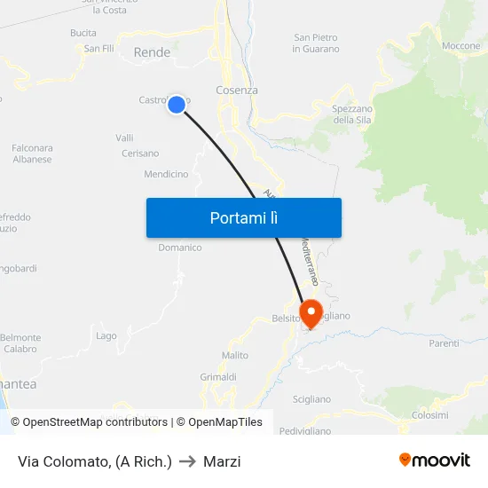 Via Colomato, (A Rich.) to Marzi map