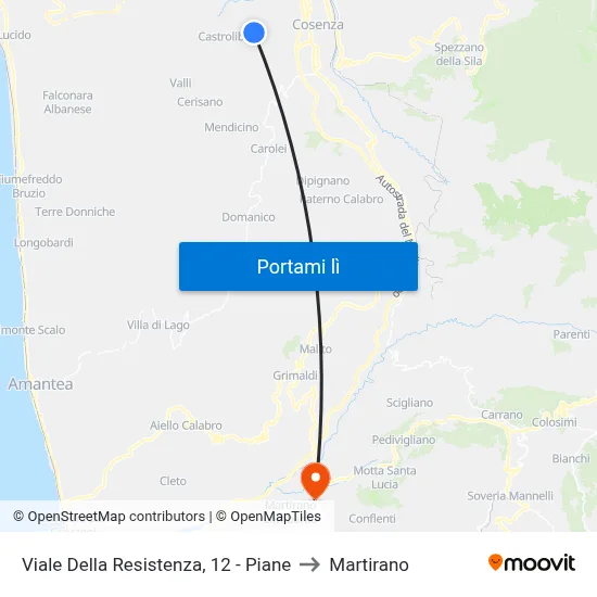 Viale Della Resistenza, 12 - Piane to Martirano map