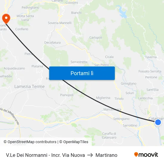 V.Le Dei Normanni - Incr. Via Nuova to Martirano map