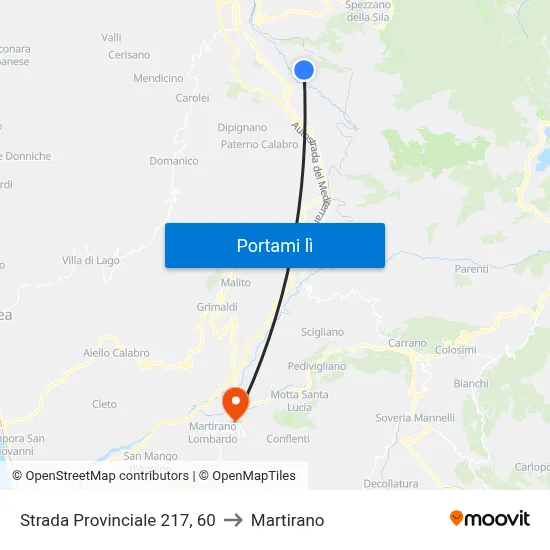 Strada Provinciale 217, 60 to Martirano map