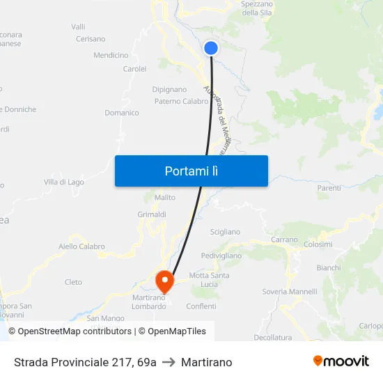 Strada Provinciale 217, 69a to Martirano map