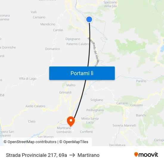 Strada Provinciale 217, 69a to Martirano map