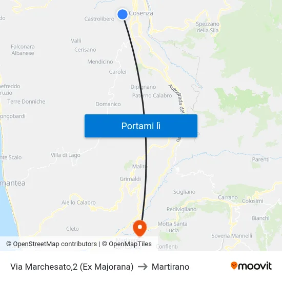 Via Marchesato,2 (Ex Majorana) to Martirano map