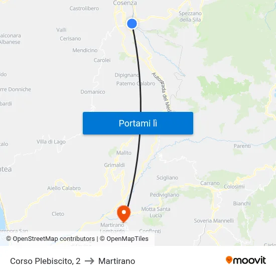 Corso Plebiscito, 2 to Martirano map