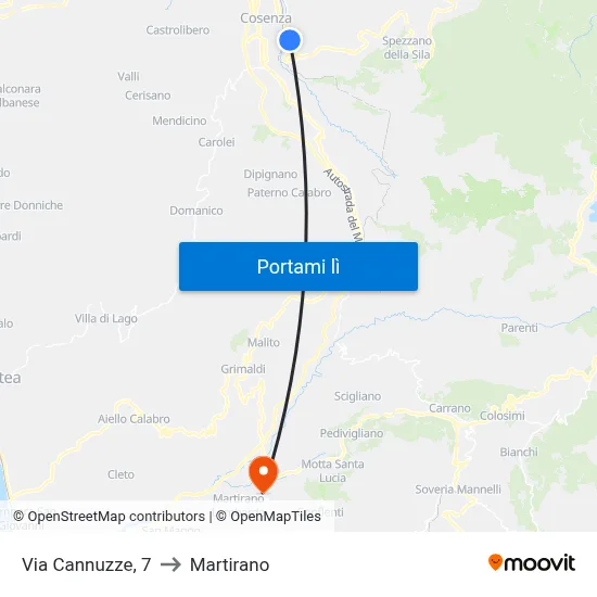 Via Cannuzze, 7 to Martirano map