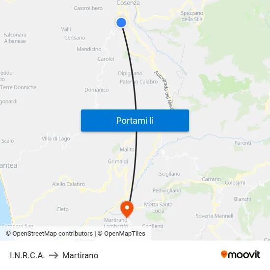 I.N.R.C.A. to Martirano map