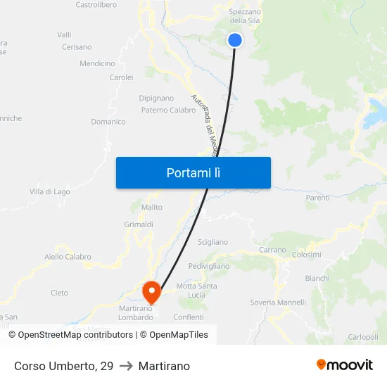 Corso Umberto, 29 to Martirano map