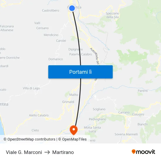 Viale G. Marconi to Martirano map